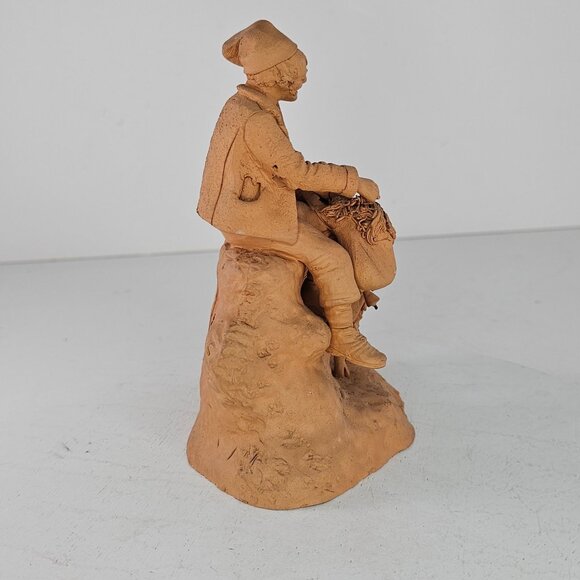 Vintage Grasso Catania Italy Goat Farmer Figurine Terracotta Sculpture - Picture 7 of 9